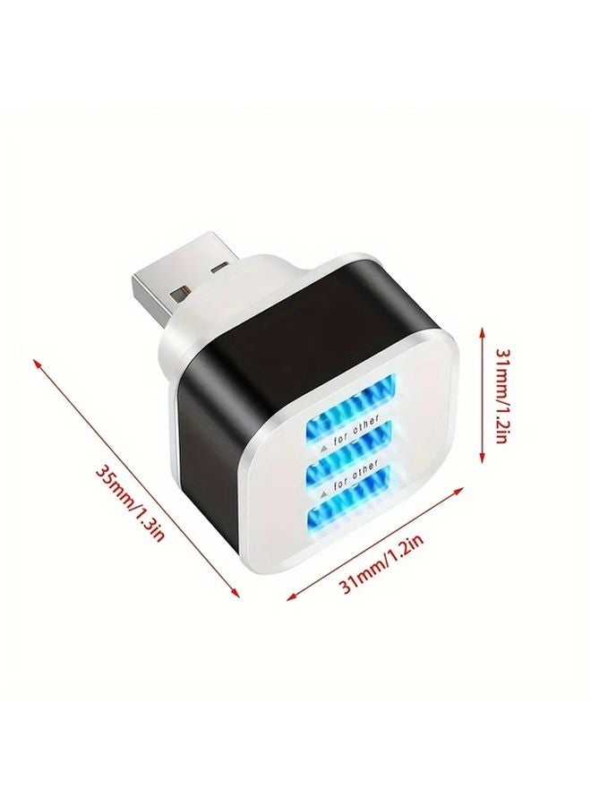 USB 2.0 Hub 3 منافذ فضي مدمج مقسم محول للكمبيوتر مكتب المنزل - Image 5